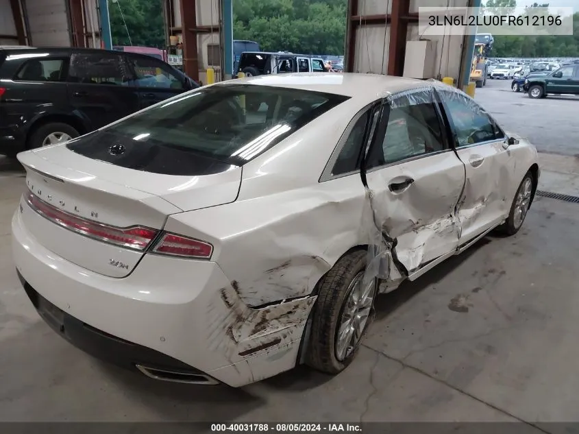 2015 Lincoln Mkz Hybrid VIN: 3LN6L2LU0FR612196 Lot: 40031788