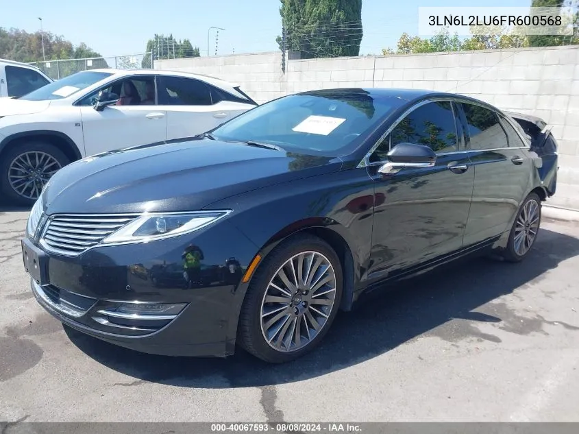 2015 Lincoln Mkz Hybrid VIN: 3LN6L2LU6FR600568 Lot: 40067593