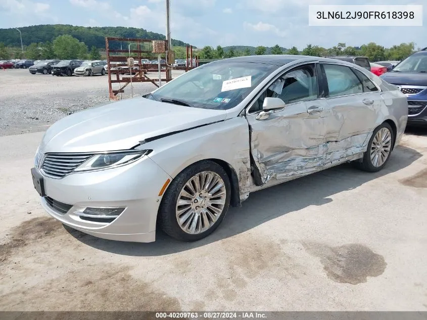 2015 Lincoln Mkz VIN: 3LN6L2J90FR618398 Lot: 40209763