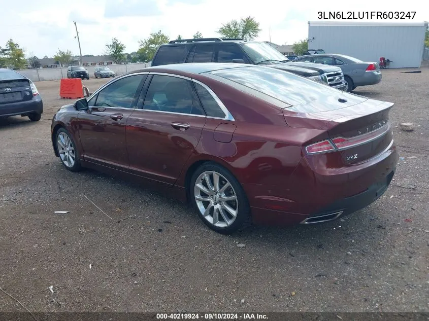 2015 Lincoln Mkz Hybrid VIN: 3LN6L2LU1FR603247 Lot: 40219924