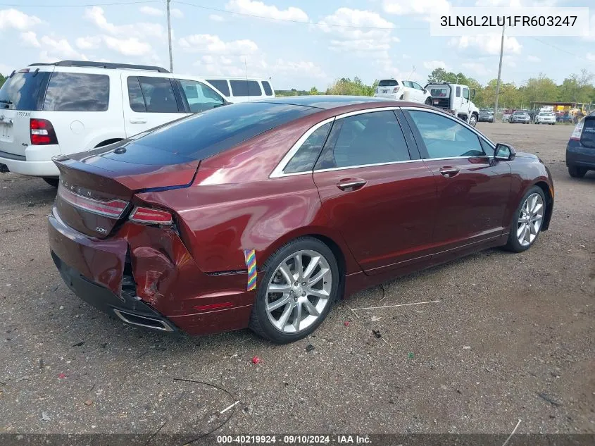 2015 Lincoln Mkz Hybrid VIN: 3LN6L2LU1FR603247 Lot: 40219924