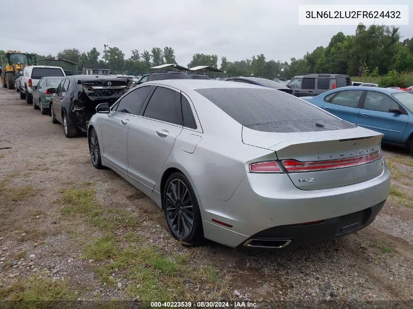 2015 Lincoln Mkz Hybrid VIN: 3LN6L2LU2FR624432 Lot: 40223539