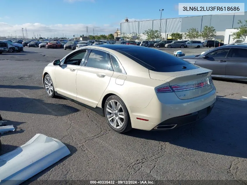 2015 Lincoln Mkz Hybrid VIN: 3LN6L2LU3FR618686 Lot: 40335432