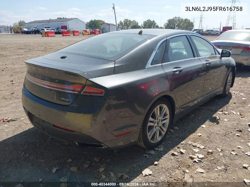 2015 Lincoln Mkz VIN: 3LN6L2J95FR616758 Lot: 40344000