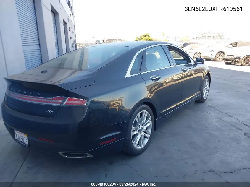 2015 Lincoln Mkz Hybrid VIN: 3LN6L2LUXFR619561 Lot: 40380204