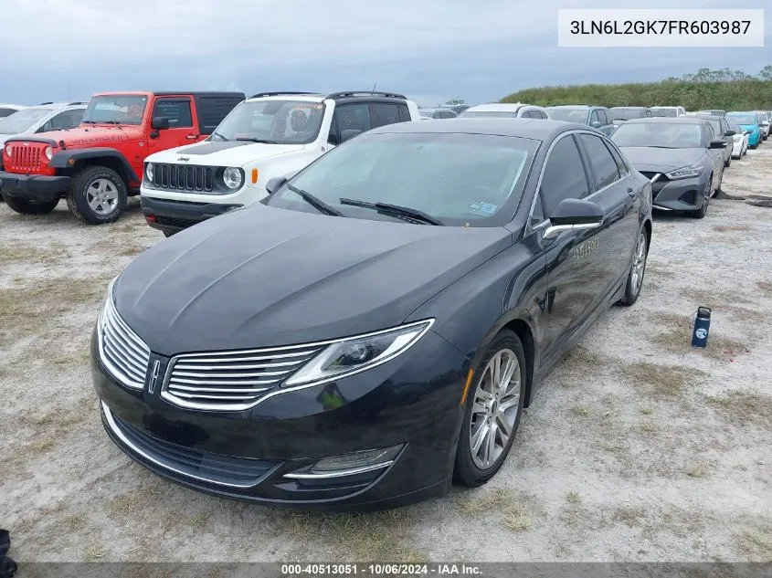 2015 Lincoln Mkz VIN: 3LN6L2GK7FR603987 Lot: 40513051