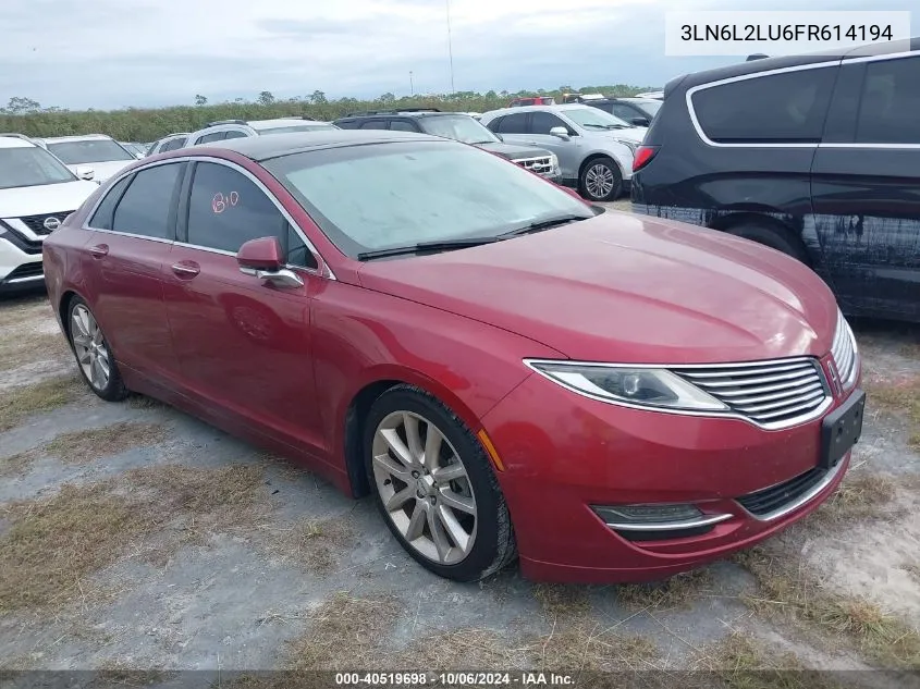 2015 Lincoln Mkz Hybrid VIN: 3LN6L2LU6FR614194 Lot: 40519698