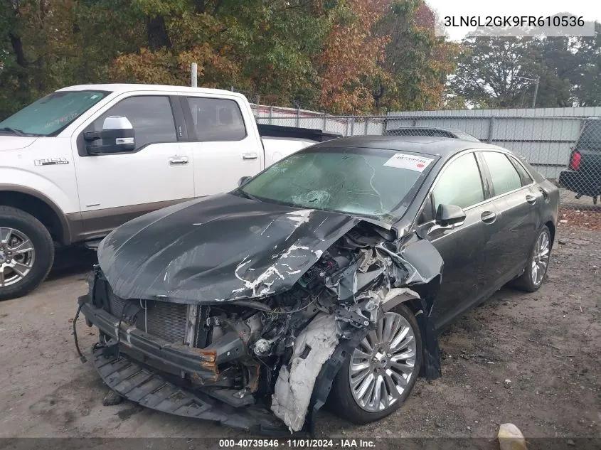 2015 Lincoln Mkz VIN: 3LN6L2GK9FR610536 Lot: 40739546