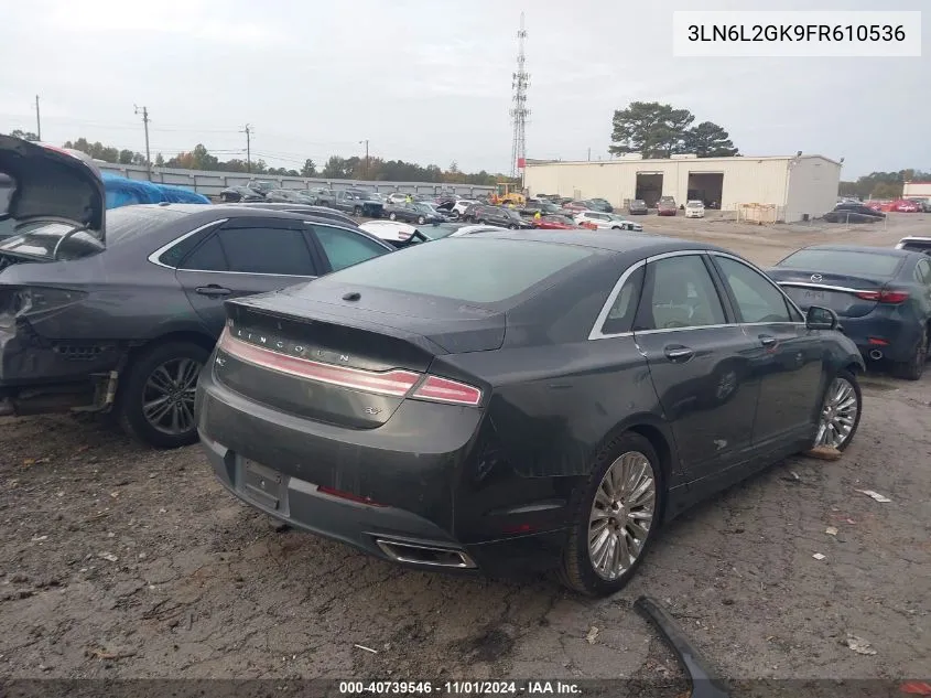 2015 Lincoln Mkz VIN: 3LN6L2GK9FR610536 Lot: 40739546