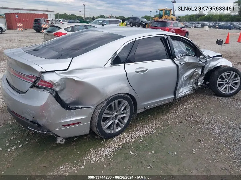 2016 Lincoln Mkz VIN: 3LN6L2GK7GR633461 Lot: 39744283