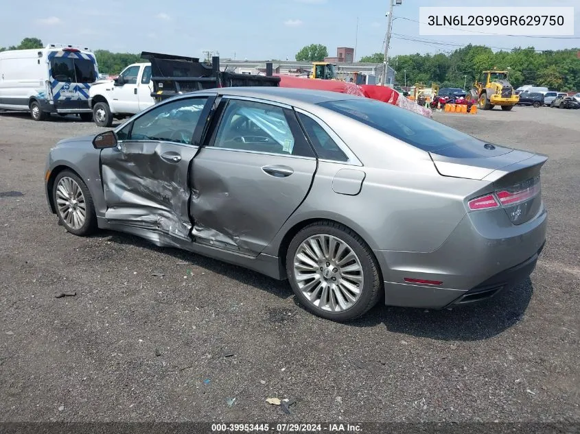 2016 Lincoln Mkz VIN: 3LN6L2G99GR629750 Lot: 39953445