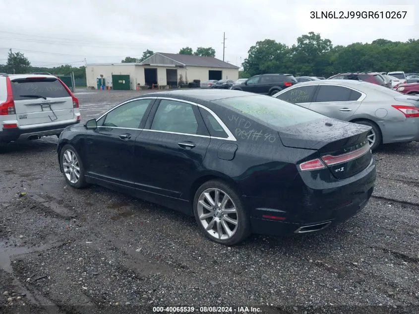 2016 Lincoln Mkz VIN: 3LN6L2J99GR610267 Lot: 40065539