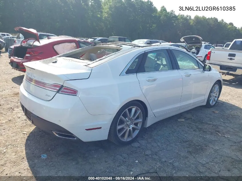 3LN6L2LU2GR610385 2016 Lincoln Mkz Hybrid