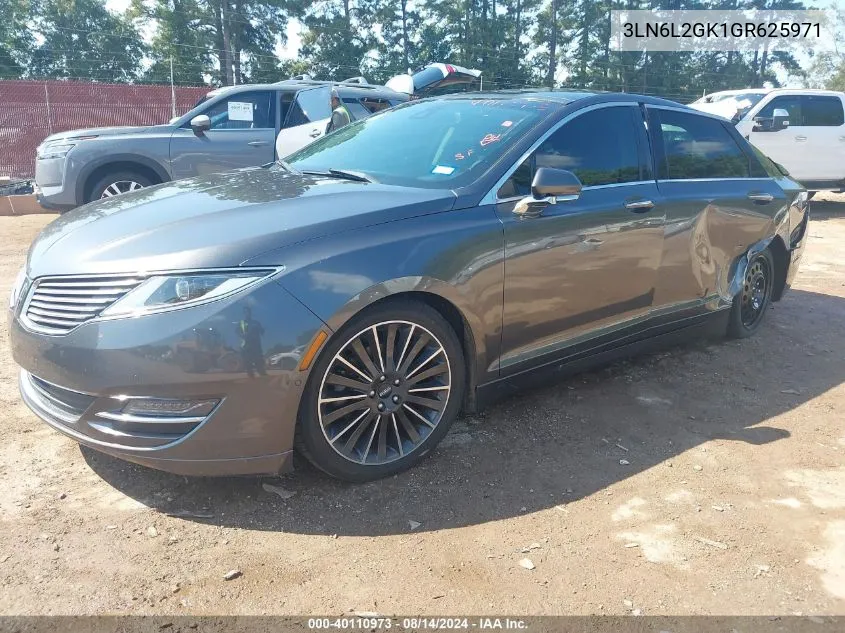 2016 Lincoln Mkz VIN: 3LN6L2GK1GR625971 Lot: 40110973