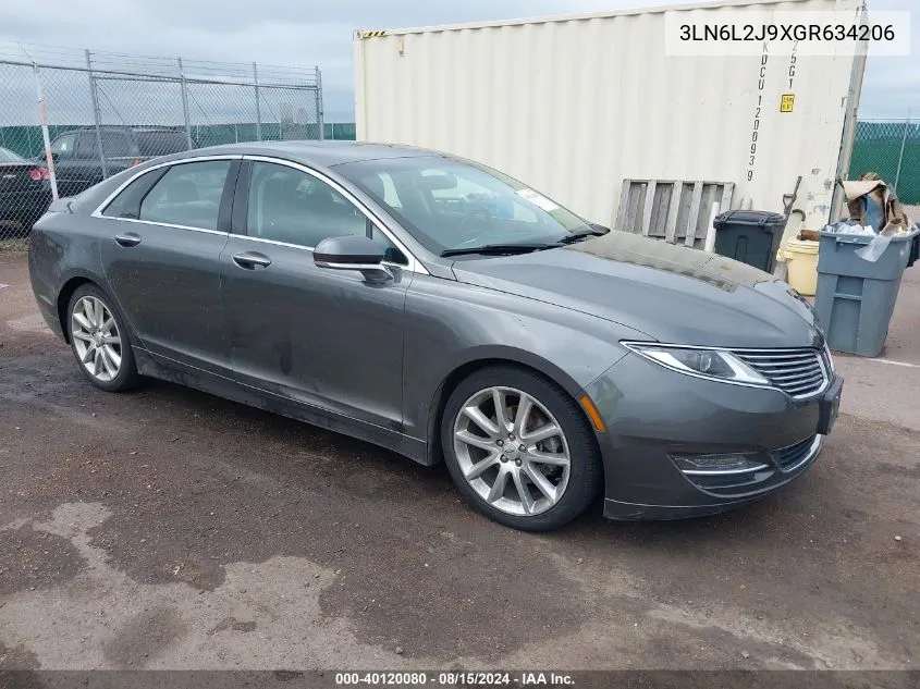 2016 Lincoln Mkz VIN: 3LN6L2J9XGR634206 Lot: 40120080