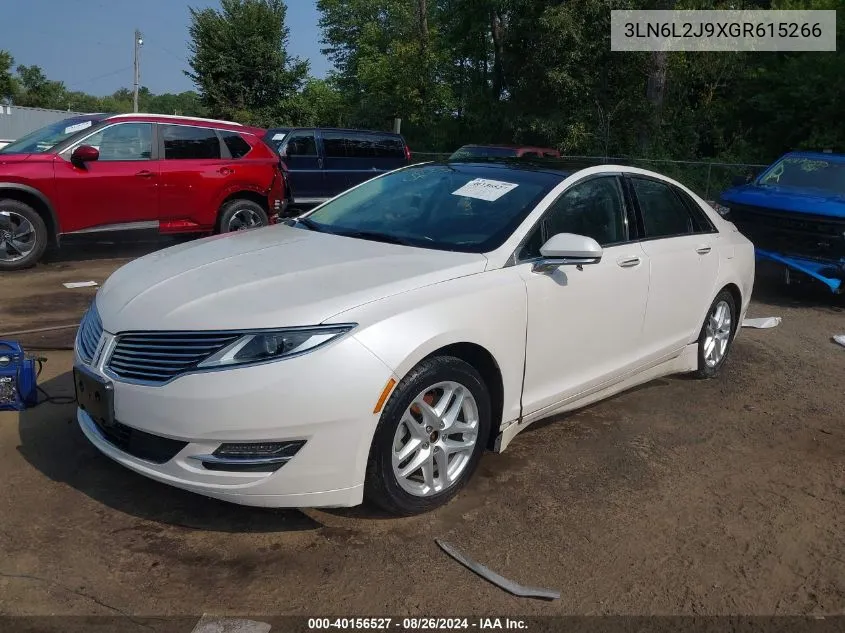 2016 Lincoln Mkz VIN: 3LN6L2J9XGR615266 Lot: 40156527