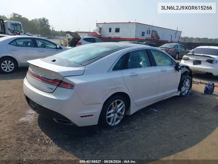 2016 Lincoln Mkz VIN: 3LN6L2J9XGR615266 Lot: 40156527