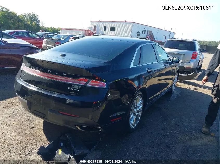 2016 Lincoln Mkz VIN: 3LN6L2G9XGR610611 Lot: 40217835