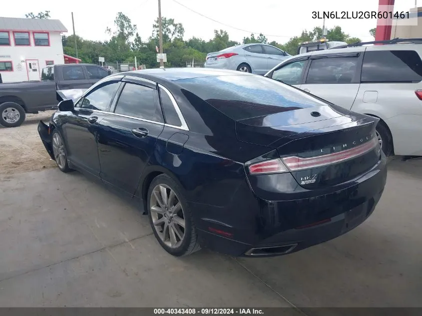 2016 Lincoln Mkz Hybrid VIN: 3LN6L2LU2GR601461 Lot: 40343408