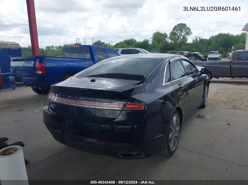 2016 Lincoln Mkz Hybrid VIN: 3LN6L2LU2GR601461 Lot: 40343408