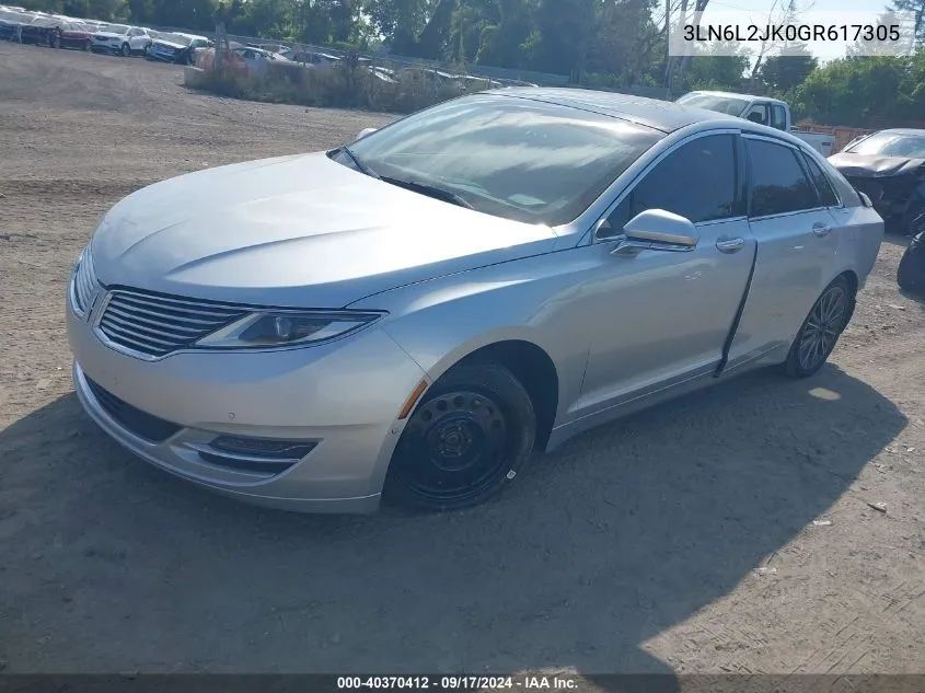 2016 Lincoln Mkz VIN: 3LN6L2JK0GR617305 Lot: 40370412