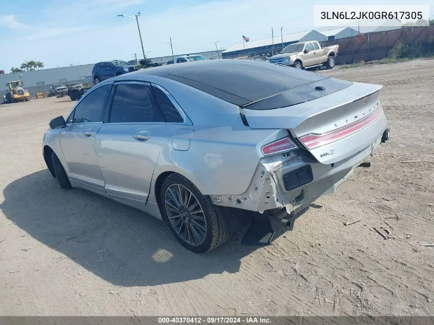 2016 Lincoln Mkz VIN: 3LN6L2JK0GR617305 Lot: 40370412