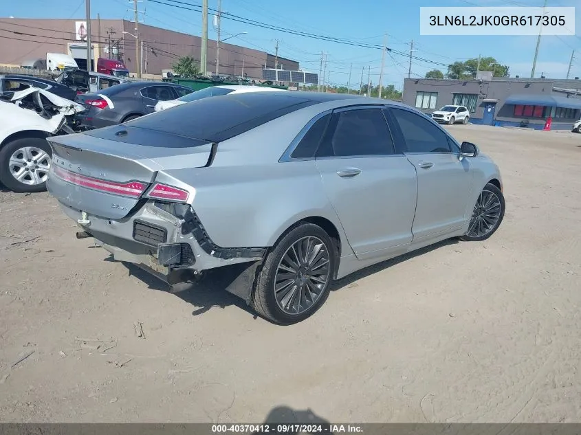 2016 Lincoln Mkz VIN: 3LN6L2JK0GR617305 Lot: 40370412