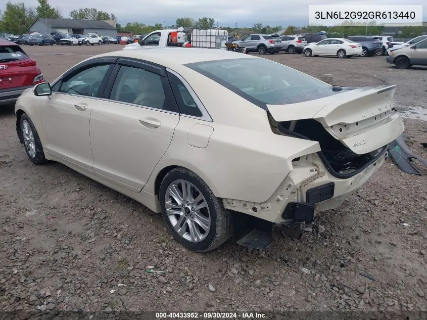 2016 Lincoln Mkz VIN: 3LN6L2G92GR613440 Lot: 40433952