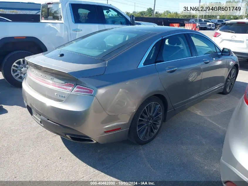 2016 Lincoln Mkz VIN: 3LN6L2J94GR601749 Lot: 40462000