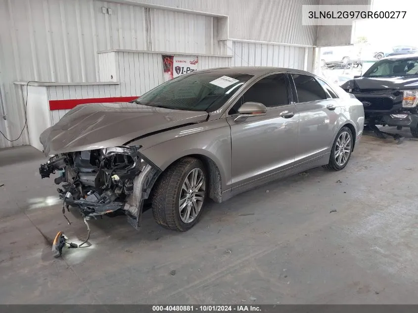 2016 Lincoln Mkz VIN: 3LN6L2G97GR600277 Lot: 40480881