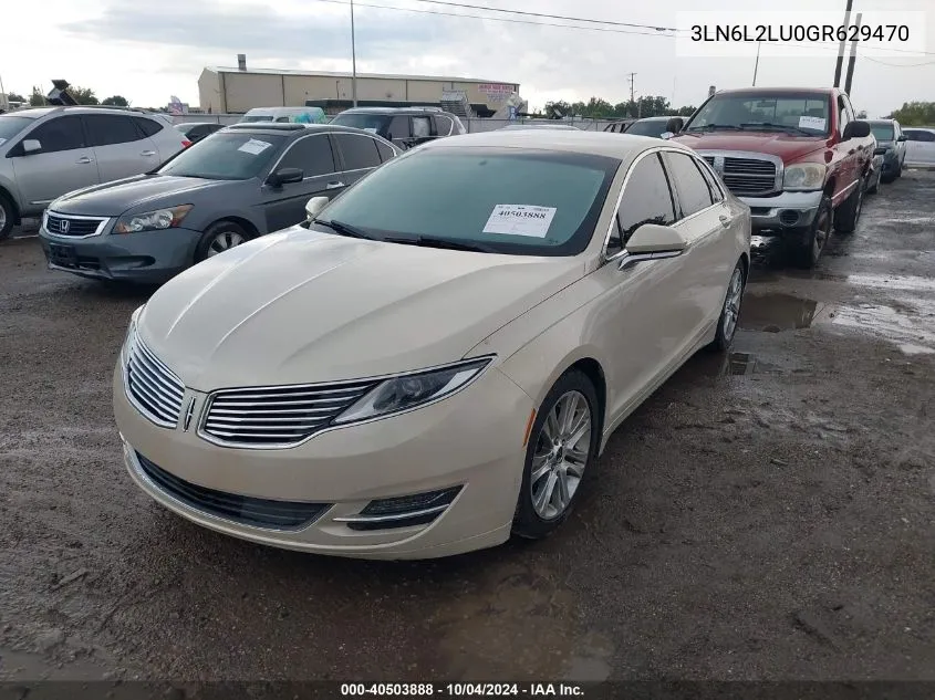 2016 Lincoln Mkz Hybrid VIN: 3LN6L2LU0GR629470 Lot: 40503888