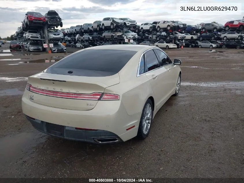 2016 Lincoln Mkz Hybrid VIN: 3LN6L2LU0GR629470 Lot: 40503888