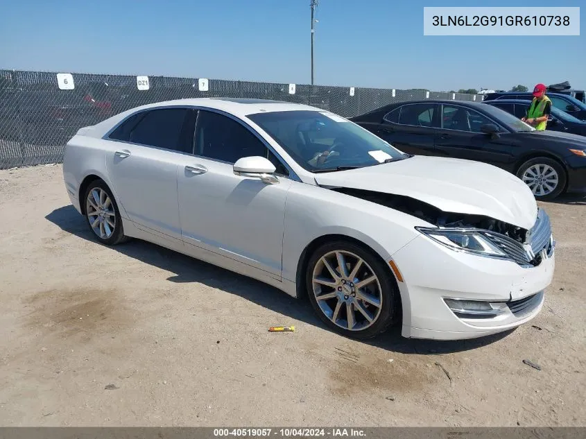 2016 Lincoln Mkz VIN: 3LN6L2G91GR610738 Lot: 40519057