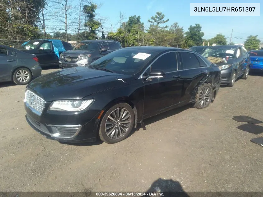 2017 Lincoln Mkz Hybrid Select VIN: 3LN6L5LU7HR651307 Lot: 39626894