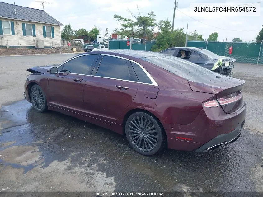 2017 Lincoln Mkz Reserve VIN: 3LN6L5FC4HR654572 Lot: 39808780