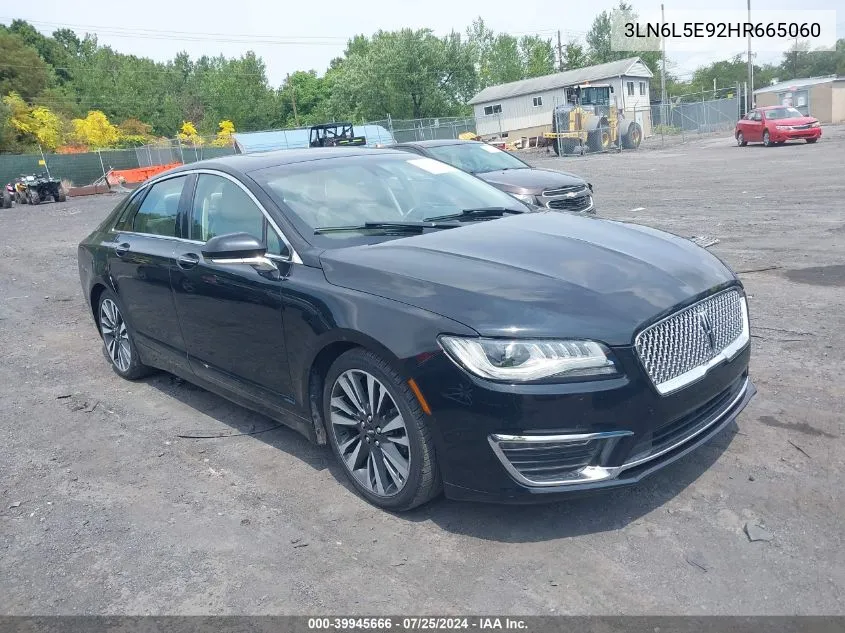 2017 Lincoln Mkz Reserve VIN: 3LN6L5E92HR665060 Lot: 39945666