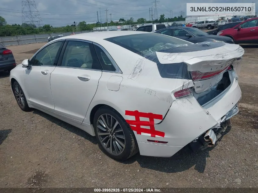 3LN6L5C92HR650710 2017 Lincoln Mkz Select