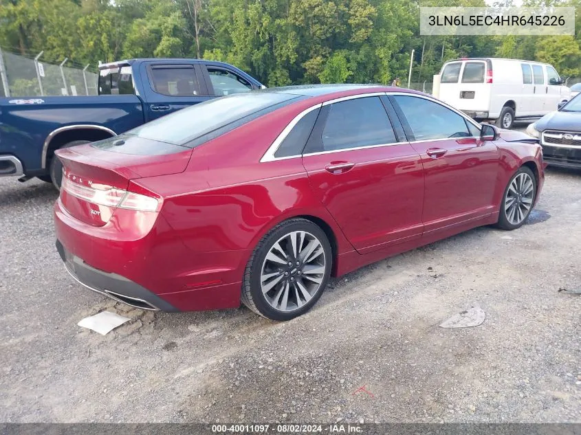 2017 Lincoln Mkz Reserve VIN: 3LN6L5EC4HR645226 Lot: 40011097