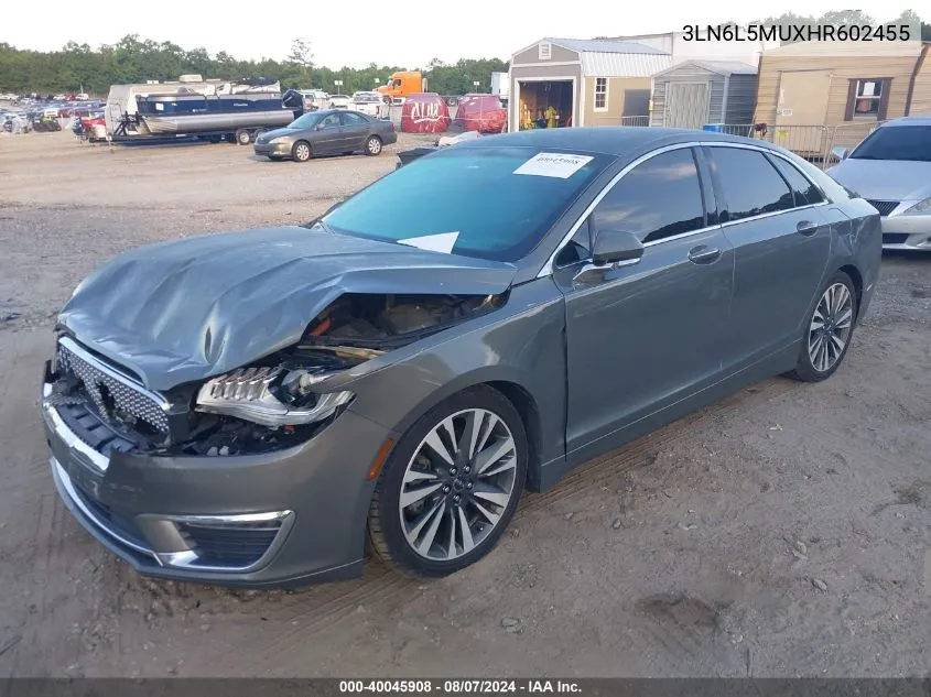 3LN6L5MUXHR602455 2017 Lincoln Mkz Hybrid Reserve