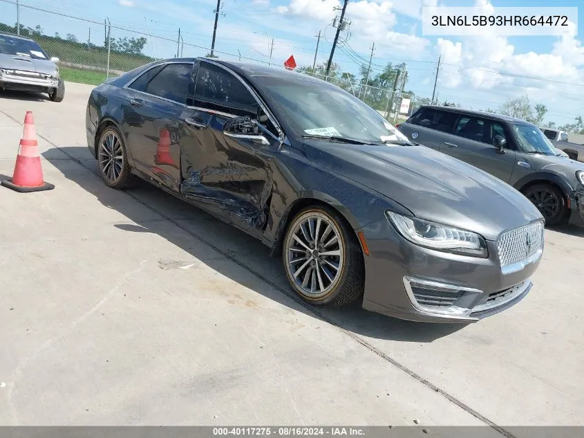 2017 Lincoln Mkz Premiere VIN: 3LN6L5B93HR664472 Lot: 40117275