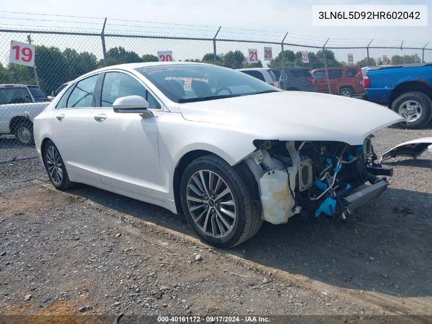 3LN6L5D92HR602042 2017 Lincoln Mkz Select