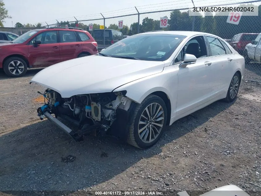 3LN6L5D92HR602042 2017 Lincoln Mkz Select