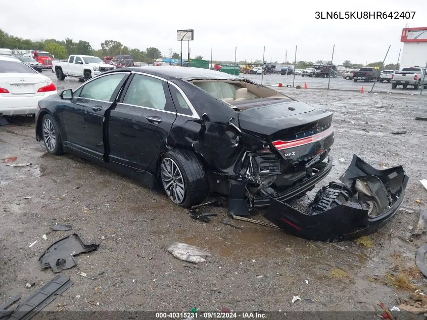 2017 Lincoln Mkz Hybrid Premiere VIN: 3LN6L5KU8HR642407 Lot: 40315231