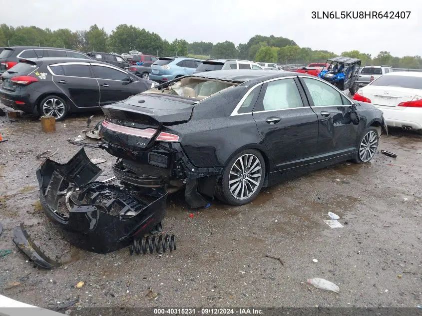 2017 Lincoln Mkz Hybrid Premiere VIN: 3LN6L5KU8HR642407 Lot: 40315231