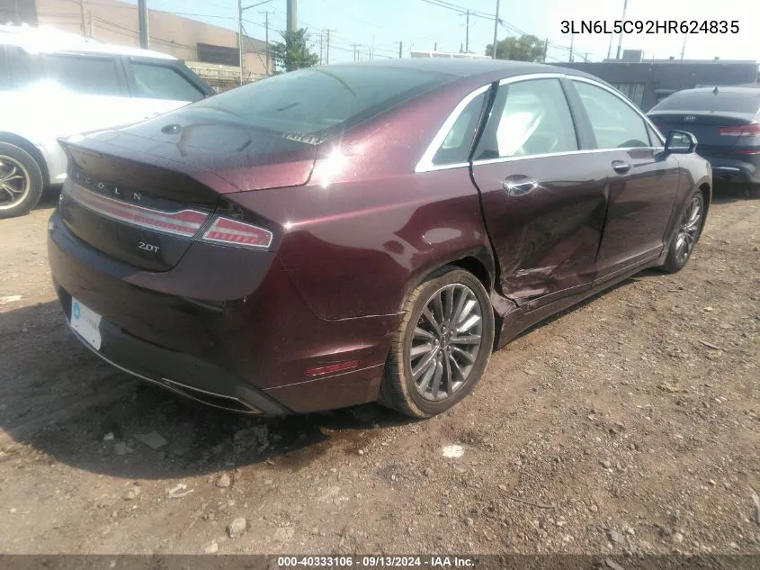 3LN6L5C92HR624835 2017 Lincoln Mkz Select