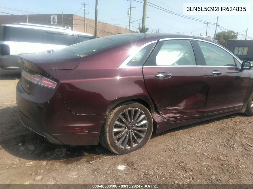 3LN6L5C92HR624835 2017 Lincoln Mkz Select