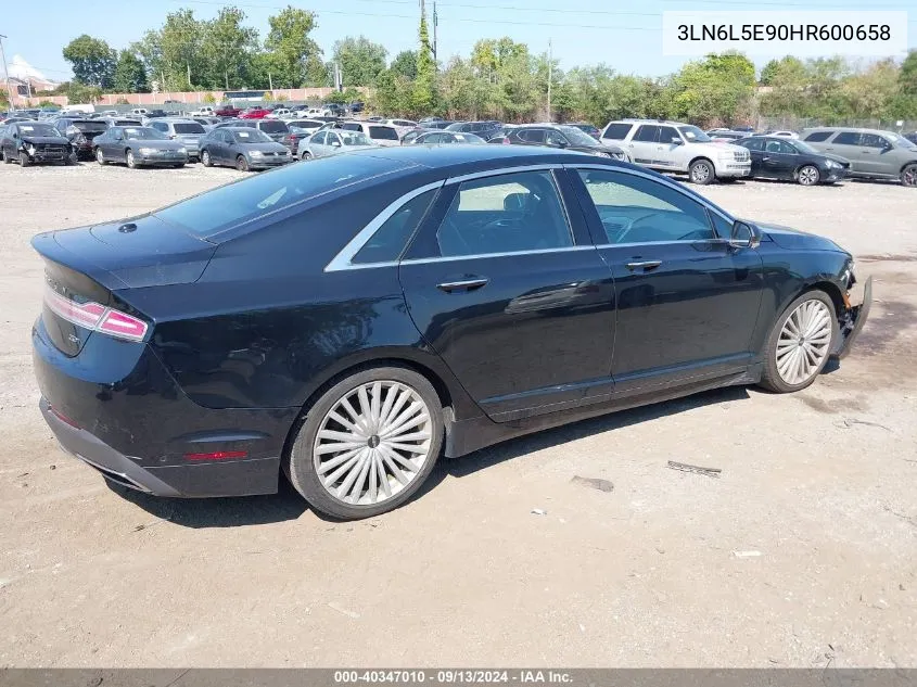 2017 Lincoln Mkz Reserve VIN: 3LN6L5E90HR600658 Lot: 40347010