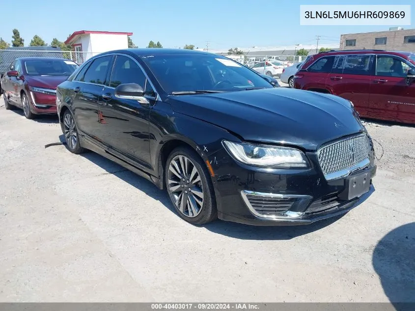 2017 Lincoln Mkz Hybrid Reserve VIN: 3LN6L5MU6HR609869 Lot: 40403017