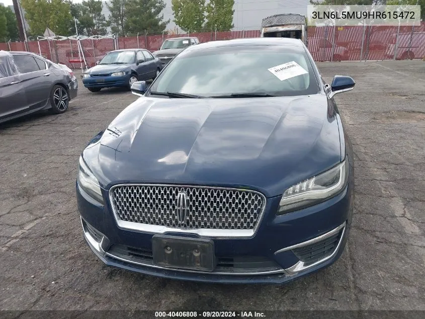 2017 Lincoln Mkz Hybrid Reserve VIN: 3LN6L5MU9HR615472 Lot: 40406808