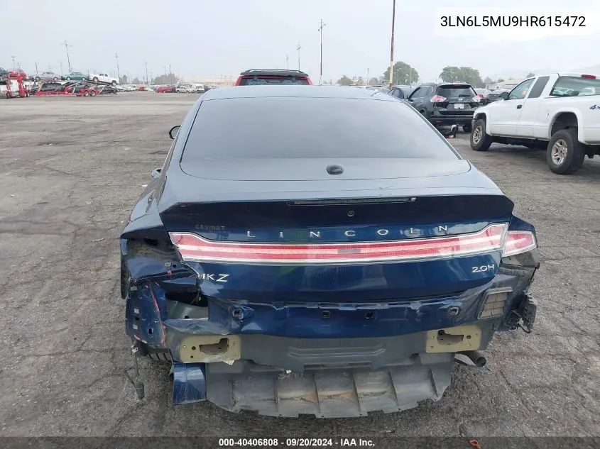 2017 Lincoln Mkz Hybrid Reserve VIN: 3LN6L5MU9HR615472 Lot: 40406808